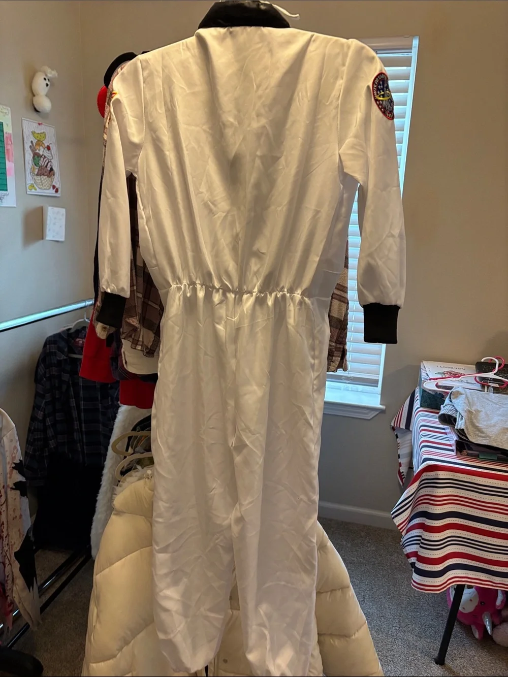 Kids White Astronaut Costume with Silver Accents & Hat - Large - Halloween,Party